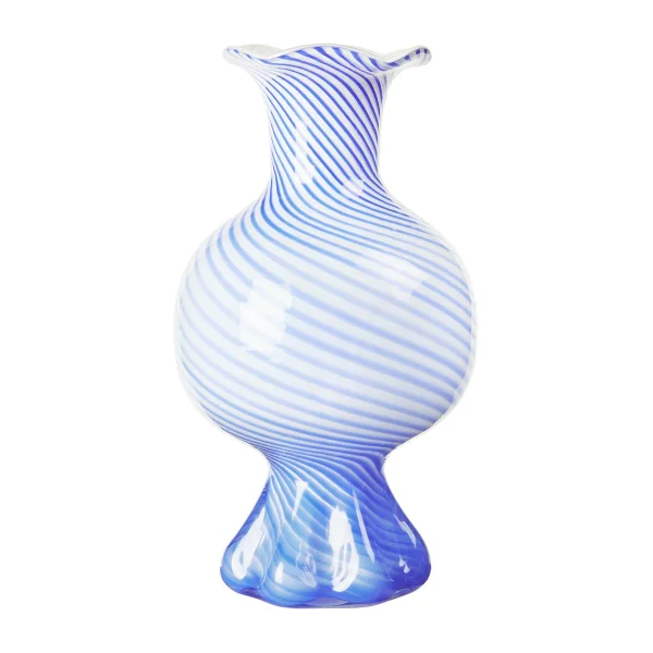 Broste Copenhagen Vase Mella 30 cm Intense blue-off white