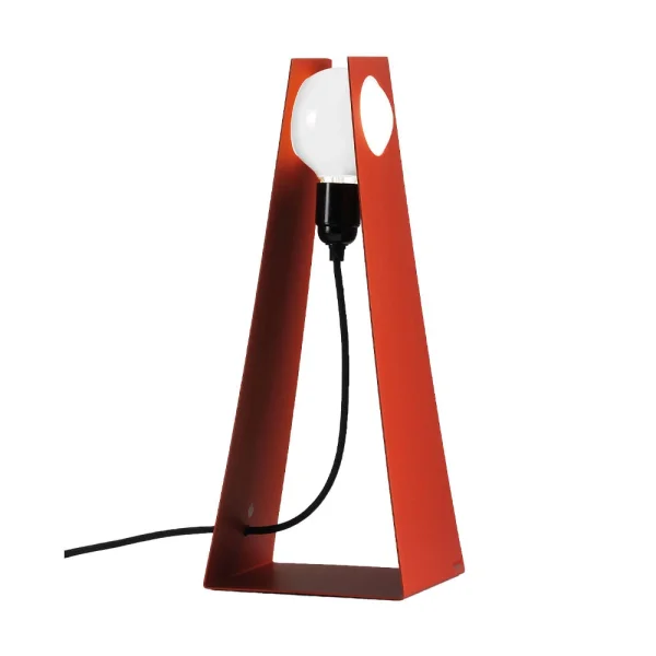 Bsweden Lampe de table Glasgow rouge, câble textile noir