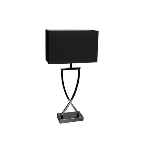 By Rydéns Lampe de table Omega noir/chome, h 52 cm