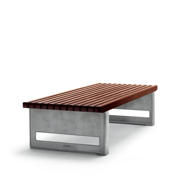 Byarums bruk Banc Block Acajou, large, support en aluminium brut