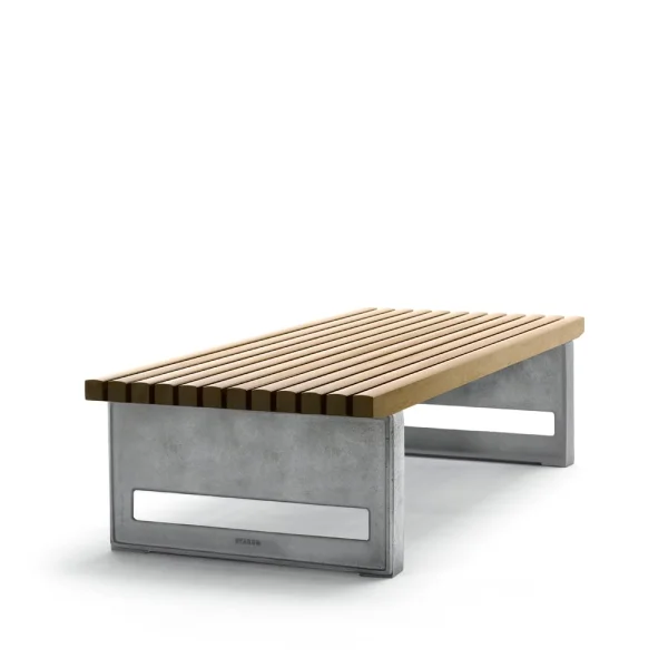 Byarums bruk Banc Block Huile de chêne, large, support en aluminium brut