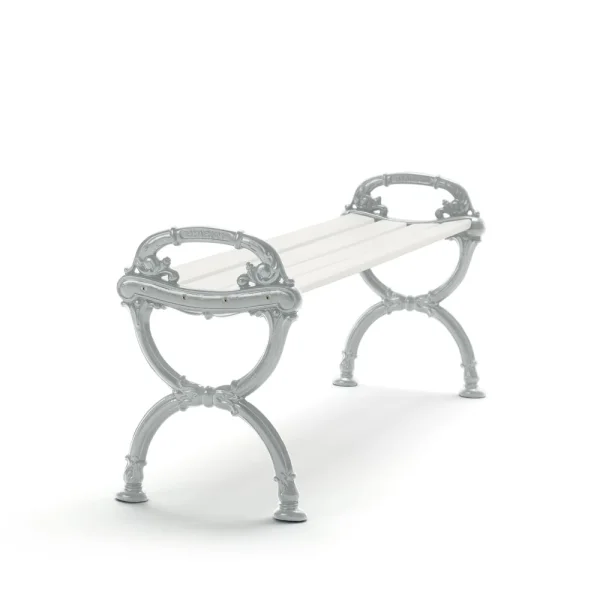 Byarums bruk Banc Byarum Pin blanc laqué, support en aluminium brut