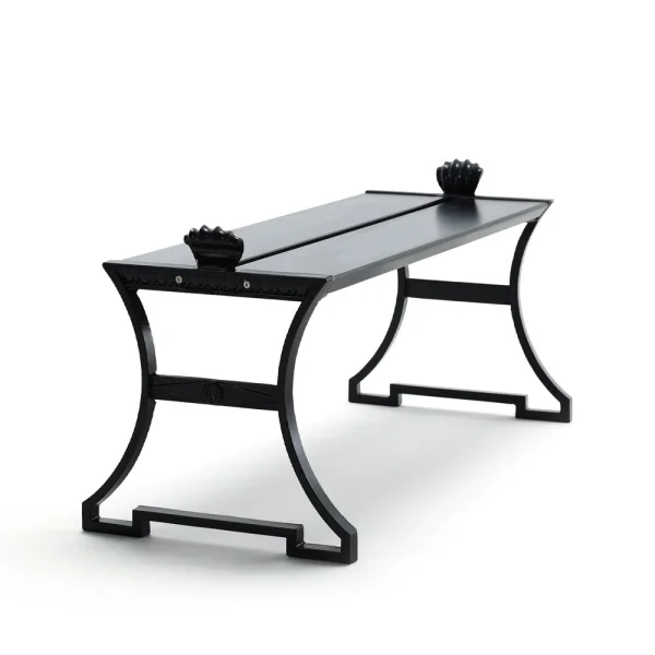 Byarums bruk Banc Sneckan Pin noir laqué, support noir