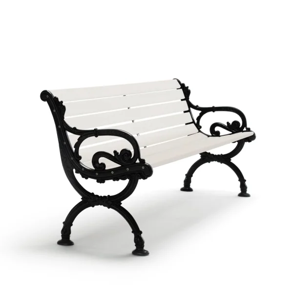 Byarums bruk Canapé Byarum Pin laqué blanc, pied noir, 155 cm