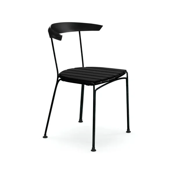 Byarums bruk Chaise Dover Pin noir laqué, support noir