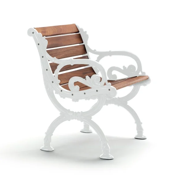 Byarums bruk Fauteuil Byarum Acajou, support blanc