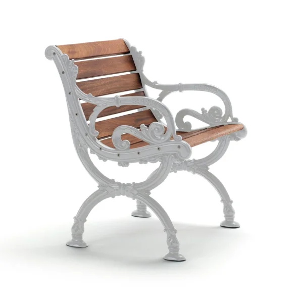 Byarums bruk Fauteuil Byarum Acajou, support en aluminium brut