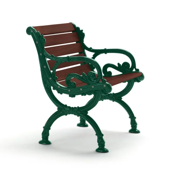 Byarums bruk Fauteuil Byarum Pin brun lasure, support vert