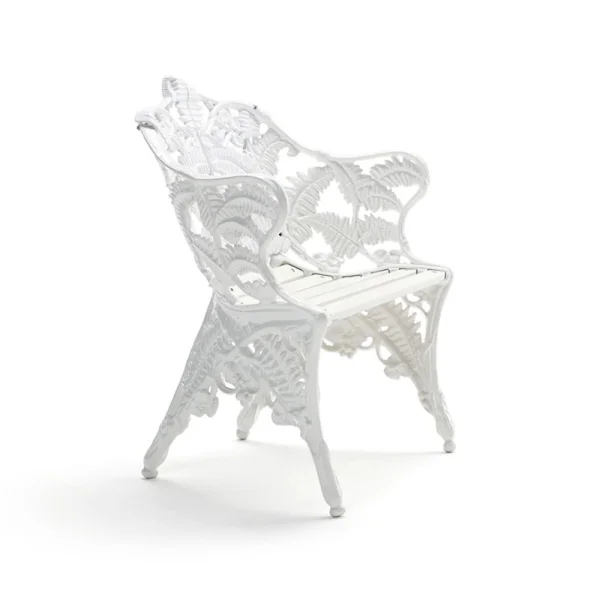 Byarums bruk Fauteuil Classic Pin laqué blanc, support blanc