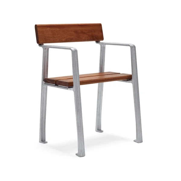 Byarums bruk Fauteuil Piccolo Acajou, support en aluminium brut