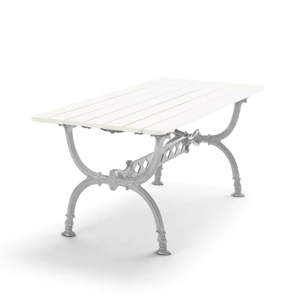 Byarums bruk Table Byarum 142x72 cm Pin blanc laqué, support en aluminium brut