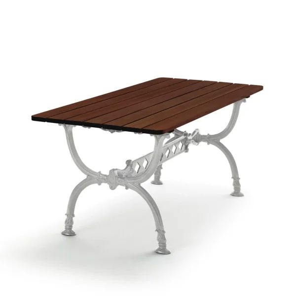 Byarums bruk Table Byarum 142x72 cm Pin brun lasure, support en aluminium brut