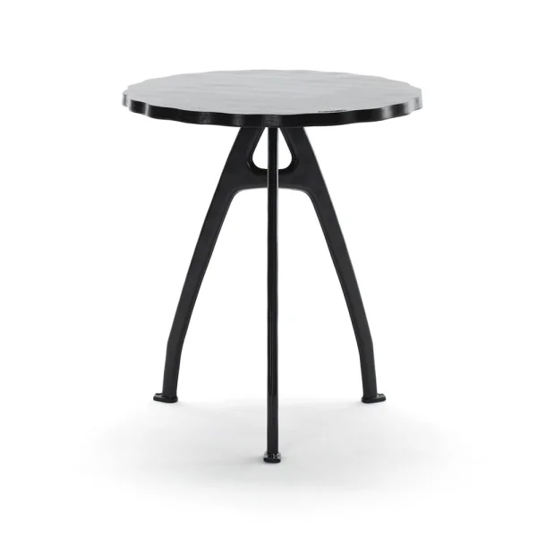 Byarums bruk Table de café Odd Noir, support laqué noir, bord ondulé