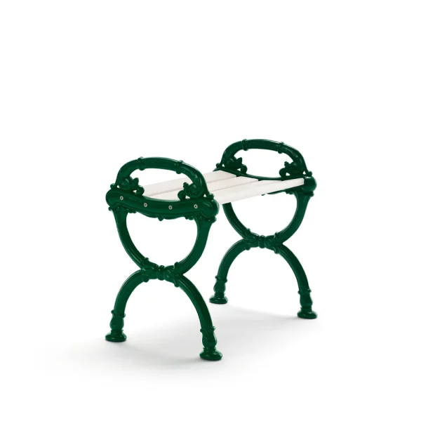 Byarums bruk Tabouret Byarum Pin laqué blanc, support vert