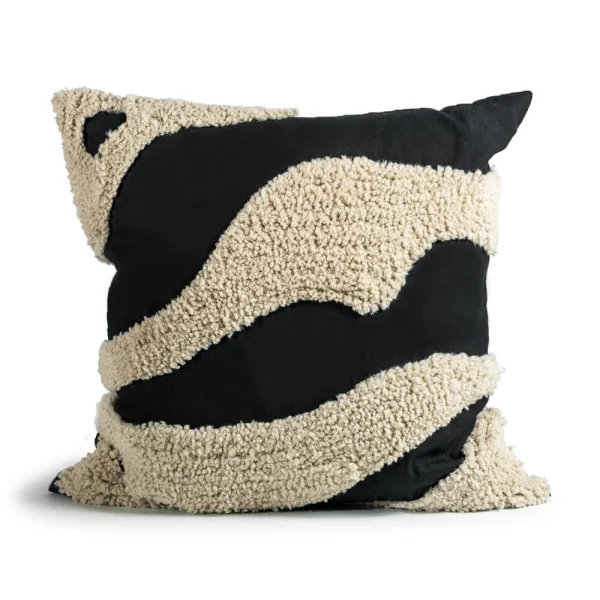 Byon Coussin Fluffy 50x50 cm Black-beige