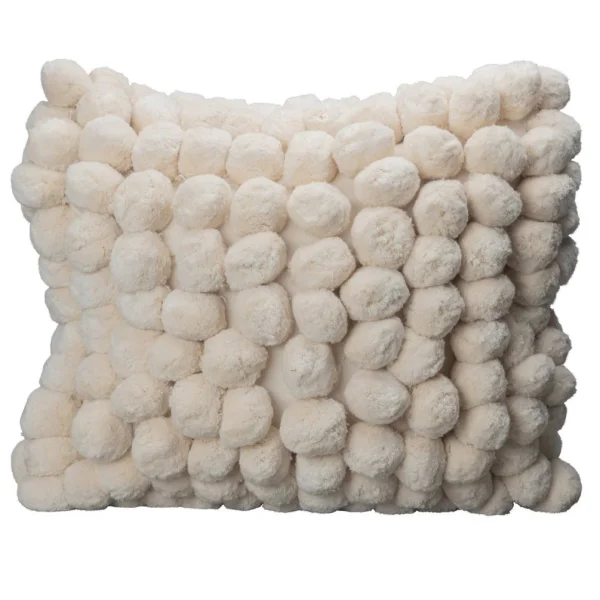 Byon Coussin Pom Pom 45x45cm Blanc cassé