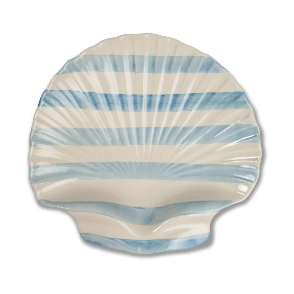 Byon Plat de service Armona stripe 32x32,5 cm Bleu clair-blanc