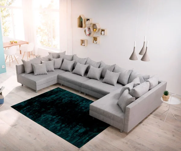 Canapé Clovis XL gris tissu plat module sofa