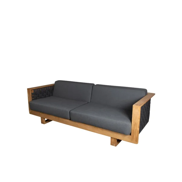 Cane-line Canapé Angle 3 places Dark grey, teak