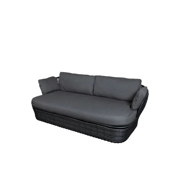 Cane-line Canapé Basket 2 places Graphite grey, coussins gris