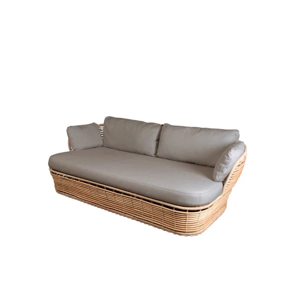 Cane-line Canapé Basket 2 places Natural, coussins taupe