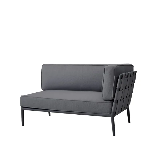 Cane-line Canapé modulaire Conic Cane-Line airtouch grey, gauche, incl. coussins