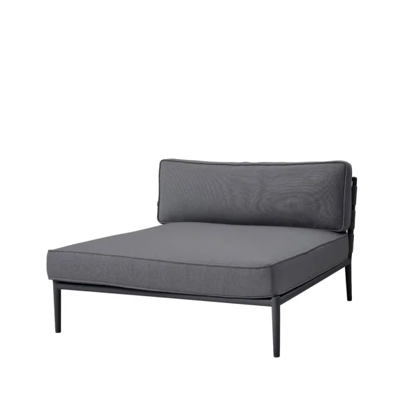 Cane-line Canapé modulaire Conic Cane-Line Airtouch grey, lit de jour, incl. coussins