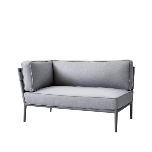 Cane-line Canapé modulaire Conic Cane-Line airtouch Light grey-droite-incl. coussins