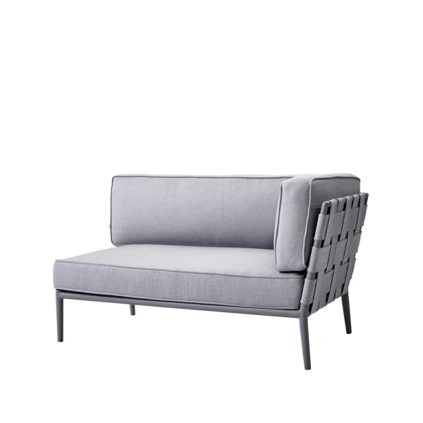 Cane-line Canapé modulaire Conic Light grey-gauche-incl. coussins