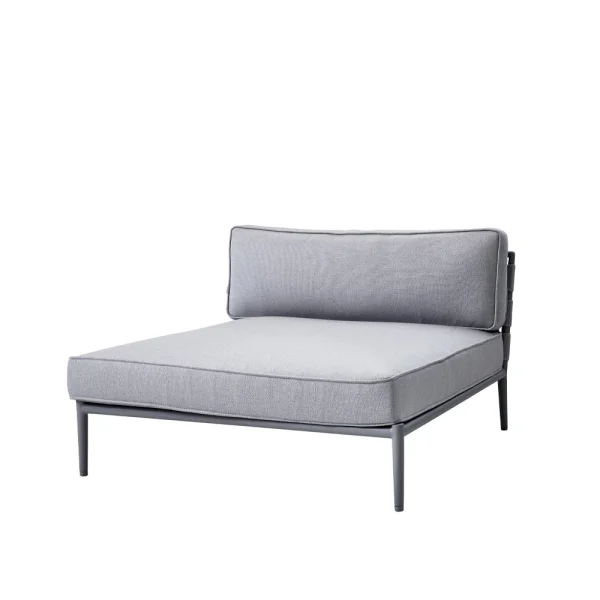 Cane-line Canapé modulaire Conic Lit de jour light grey, incl. coussins