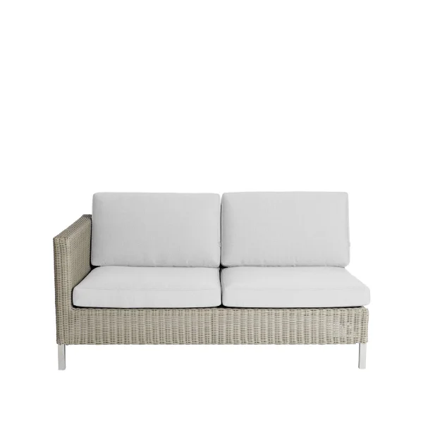 Cane-line Canapé modulaire Connect Canapé 2 places taupe, à droite, coussins blancs