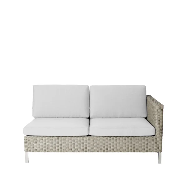 Cane-line Canapé modulaire Connect Canapé 2 places taupe, gauche, coussins blancs