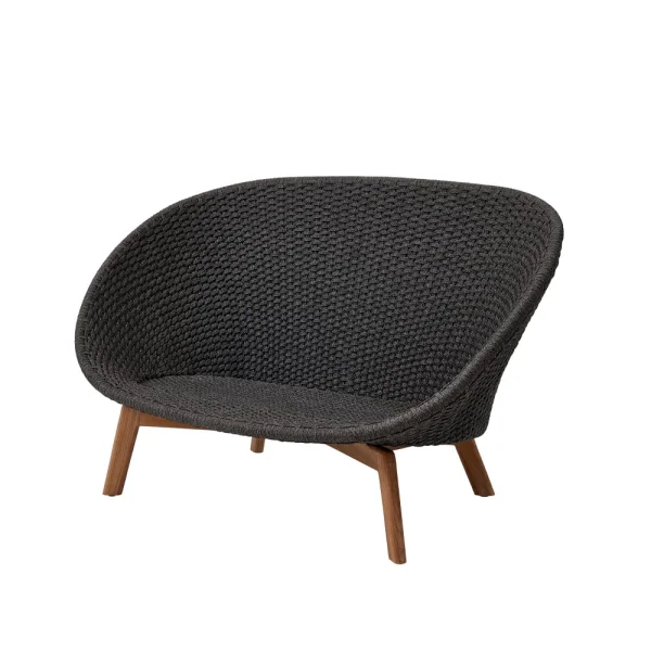 Cane-line Canapé Peacock 2 places soft rope Dark grey, teak