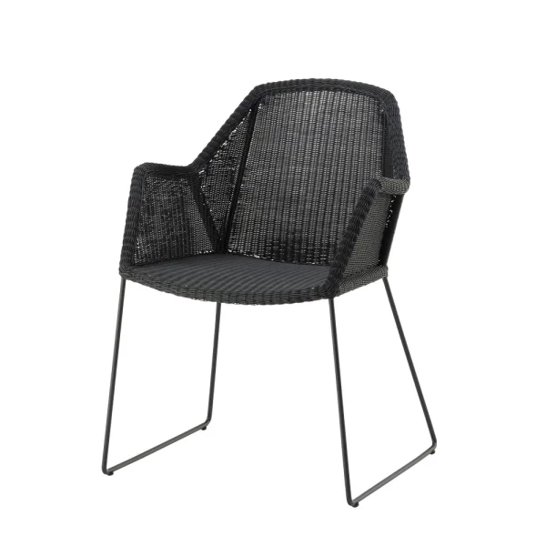 Cane-line Chaise Breeze weave avec accoudoirs Black