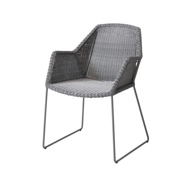Cane-line Chaise Breeze weave avec accoudoirs Light grey