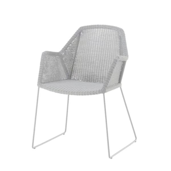 Cane-line Chaise Breeze weave avec accoudoirs White grey