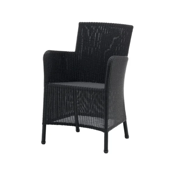 Cane-line Chaise Hampsted weave avec accoudoirs Black