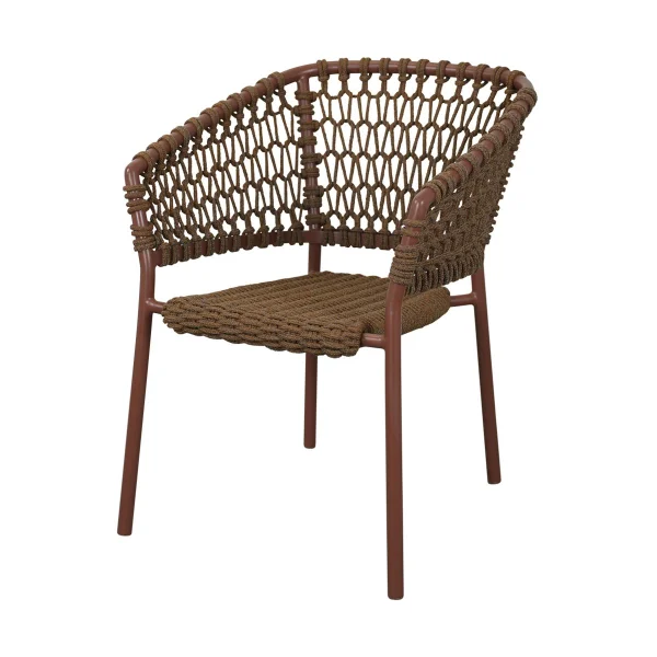 Cane-line Chaise Ocean en aluminium avec accoudoirs Umber brown (Soft Rope)