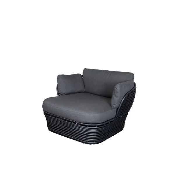 Cane-line Fauteuil lounge Basket Graphite grey, incl. coussins gris