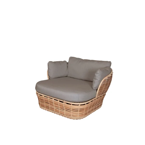 Cane-line Fauteuil lounge Basket Natural, incl. coussins taupe