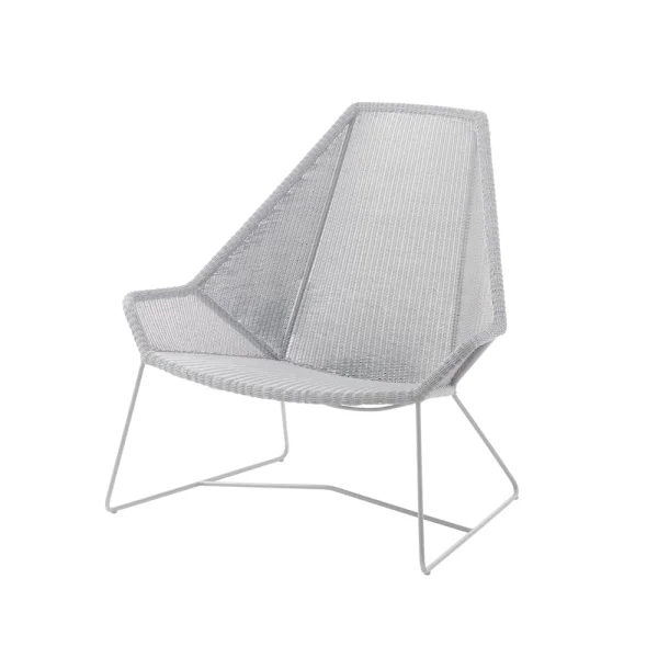 Cane-line Fauteuil lounge Breeze weave haut dossier White grey