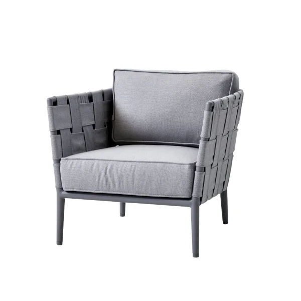 Cane-line Fauteuil lounge Conic Light grey, incl. coussins