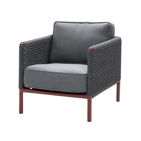 Cane-line Fauteuil lounge Encore Cane-Line airtouch bordeaux/Dark grey, incl. coussins