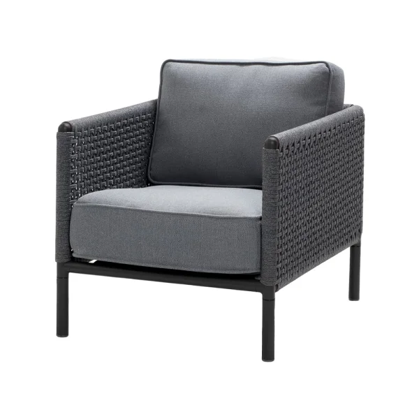 Cane-line Fauteuil lounge Encore Cane-Line airtouch lava grey/dark grey, incl. coussins