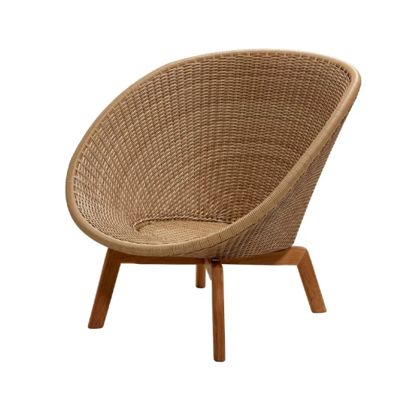 Cane-line Fauteuil lounge Peacock Weave Natural, pieds en teck