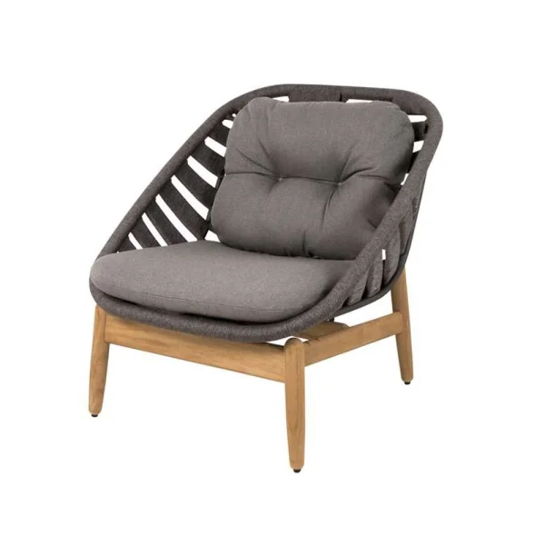 Cane-line Fauteuil lounge Strington Cane-Line Airtouch dark grey-teak