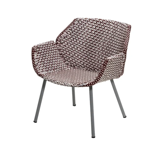 Cane-line Fauteuil lounge Vibe Light grey/bordeaux/dusty rose