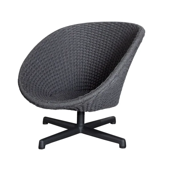 Cane-line Fauteuil pivotant Peacock Dark grey, pieds en aluminium