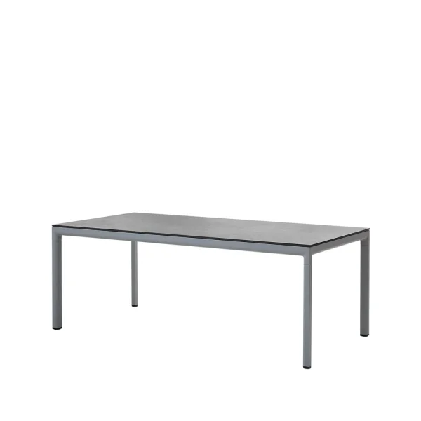 Cane-line Table à manger Drop Fossil black-support en aluminium gris clair 100x200cm