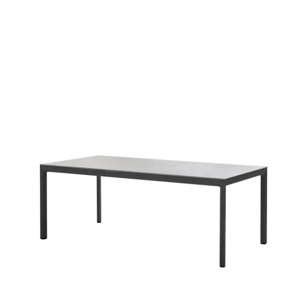 Cane-line Table à manger Drop Fossil grey-support en aluminium lava grey